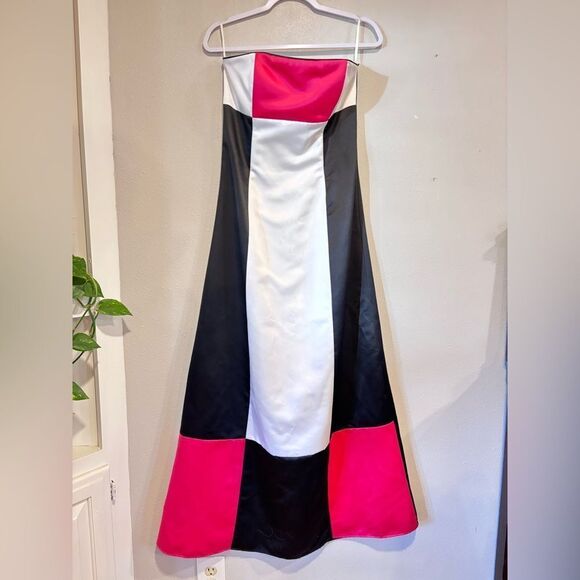 Jessica McClintock Dresses & Skirts - Jessica McClintock Gunne Sax Vintage Strapless Formal Colorblock Gown 9/10 USA